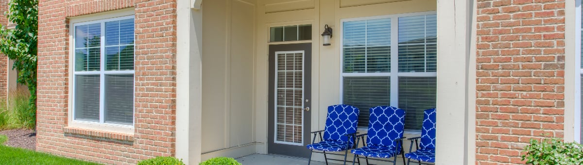 Patio seating in Brownsburg apartments